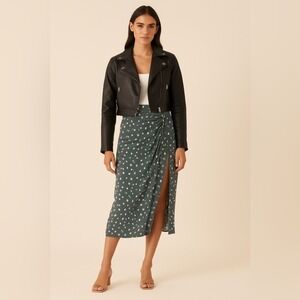 Abercrombie & Fitch Polka Dot Wrap Midi Skirt | Size M | 100% Viscose